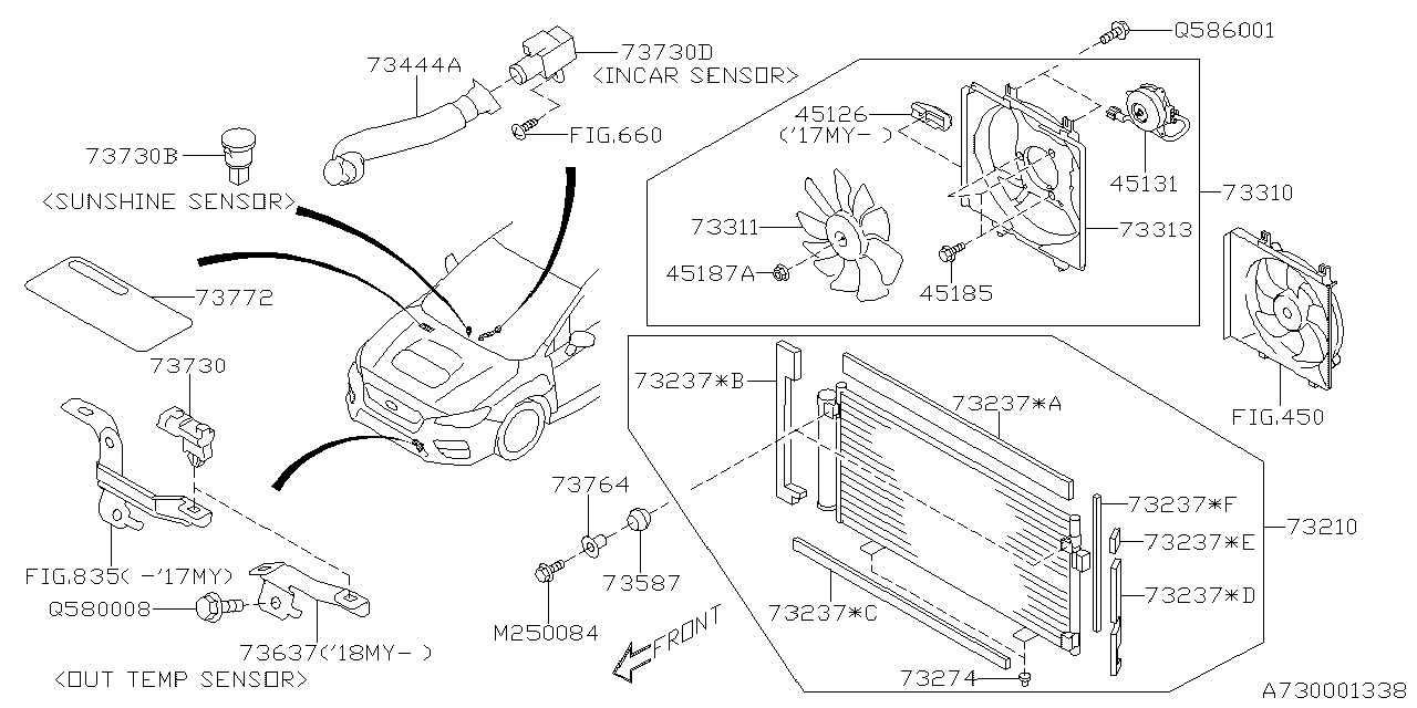 Diagram AIR CONDITIONER SYSTEM for your 2019 Subaru WRX Limited 2.0L 6MT 