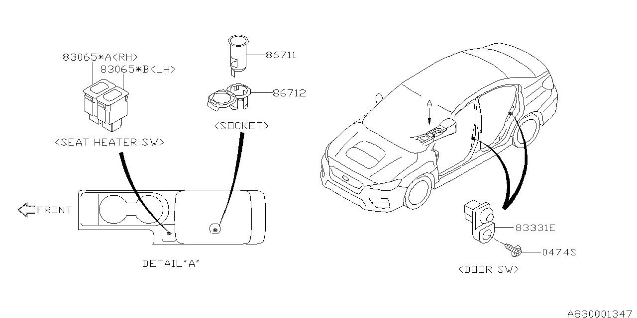 Diagram SWITCH (INSTRUMENTPANEL) for your Subaru