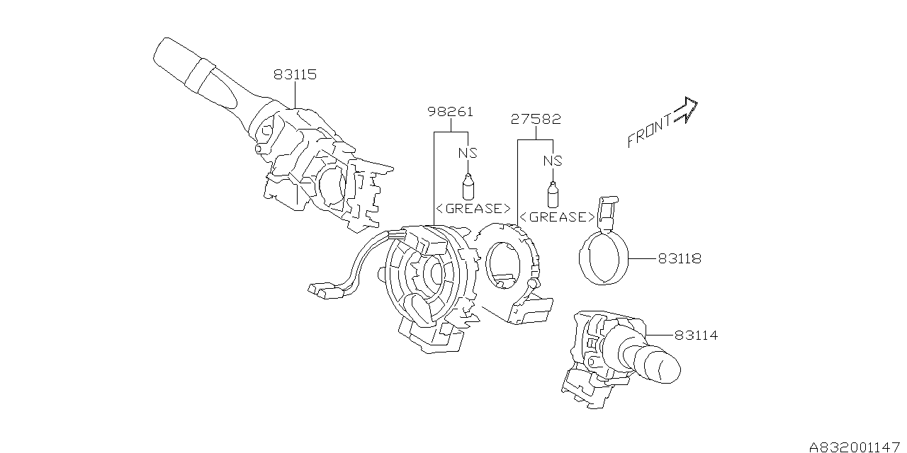 Diagram SWITCH (COMBINATION) for your 2020 Subaru Legacy 2.5L CVT 4WD Limited 