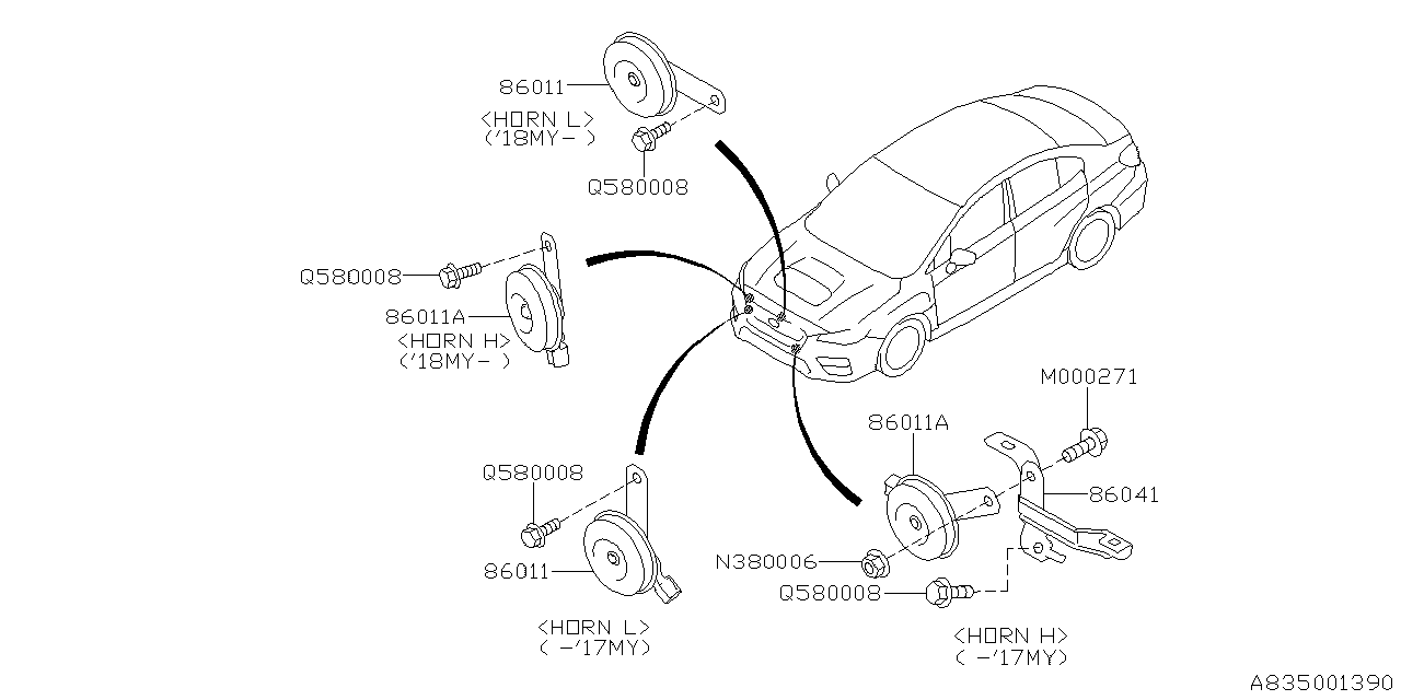 Diagram ELECTRICAL PARTS (BODY) for your 2019 Subaru WRX Limited 2.0L 6MT 