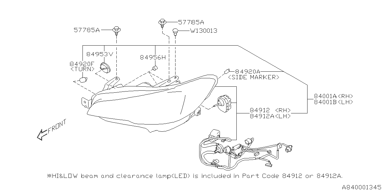 Diagram HEAD LAMP for your 2023 Subaru Crosstrek  Limited w/EyeSight 