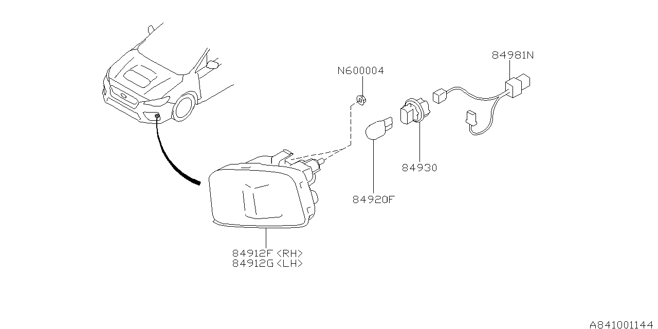 Diagram LAMP (FRONT) for your 2021 Subaru WRX   