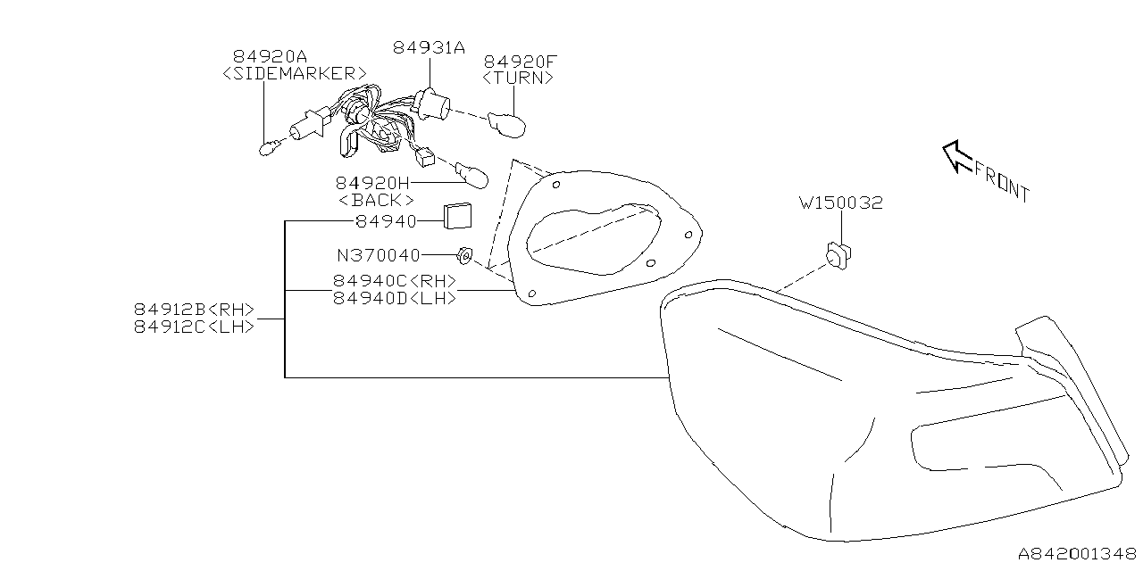 Diagram LAMP (REAR) for your 2017 Subaru WRX  Limited 