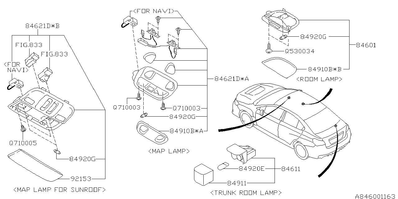 Diagram LAMP (ROOM) for your 2023 Subaru WRX PREMIUM A  