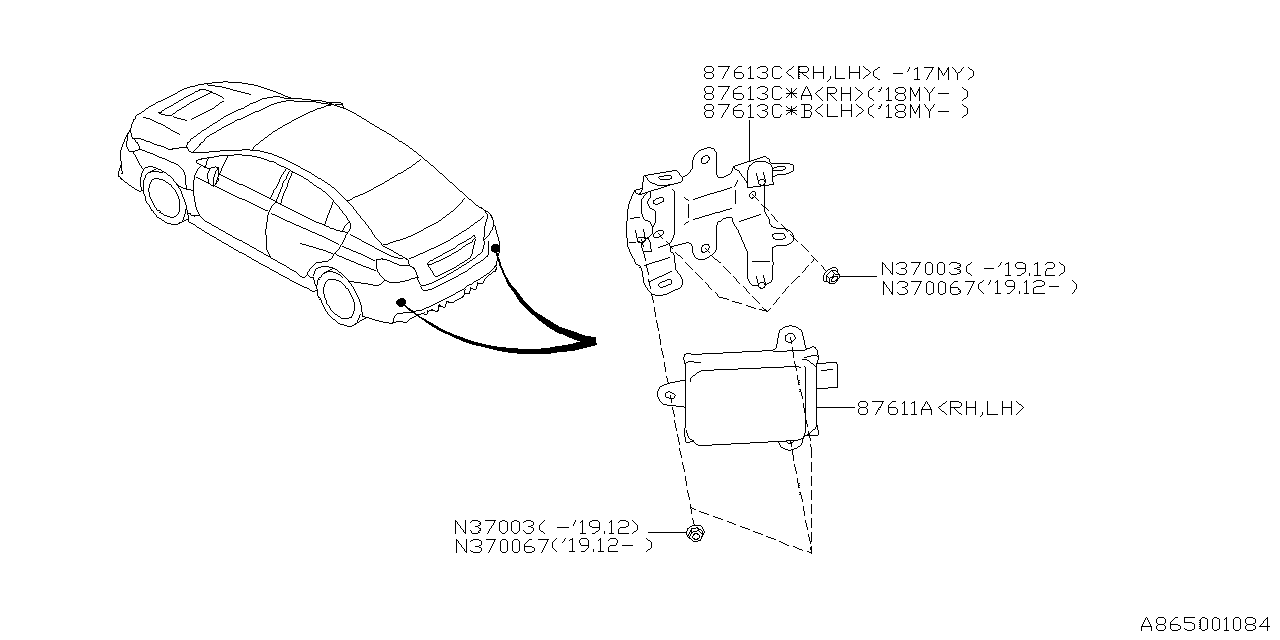 Diagram ADA SYSTEM for your 2023 Subaru WRX  STI w/Spoiler 