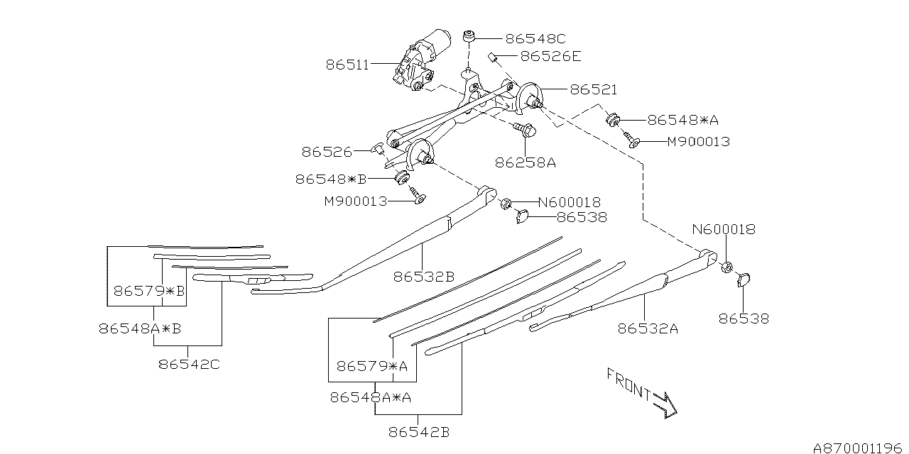 Diagram WIPER (WINDSHILDE) for your 2009 Subaru STI   