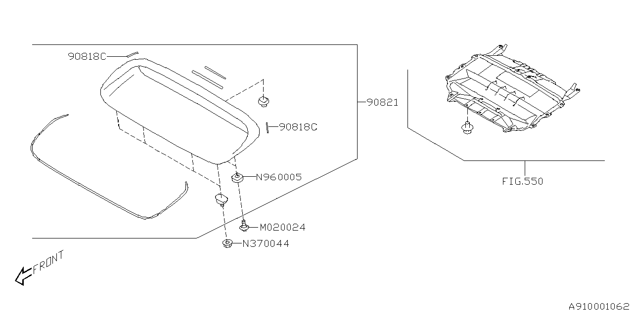 Diagram GRILLE & DUCT for your Subaru