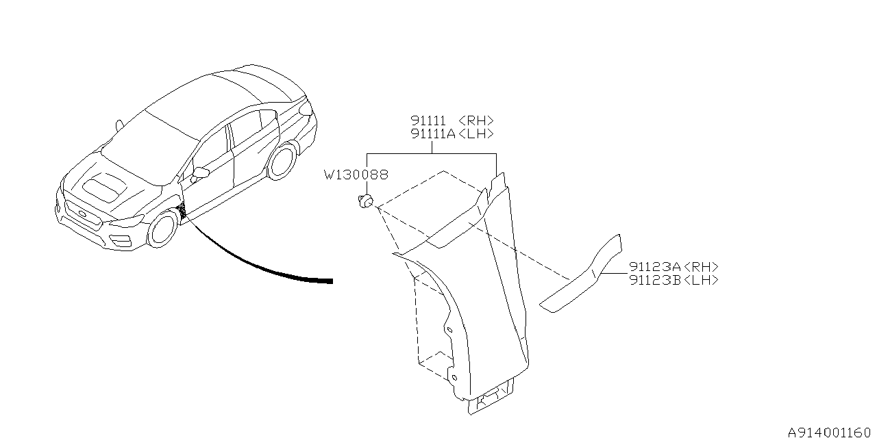 Diagram OUTER GARNISH for your 2013 Subaru Forester  X Limited 