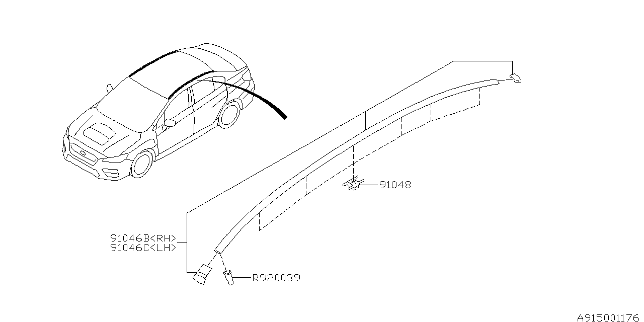 Diagram MOLDING for your 2006 Subaru Legacy   