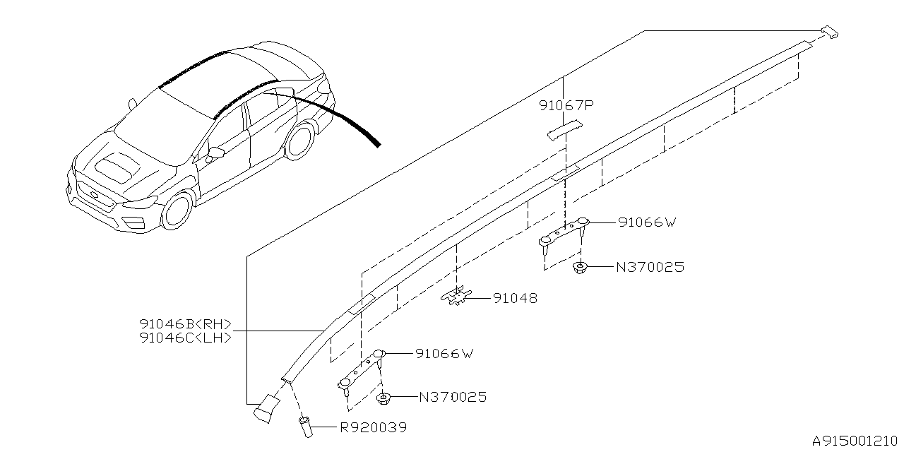 Diagram MOLDING for your 2006 Subaru Legacy   