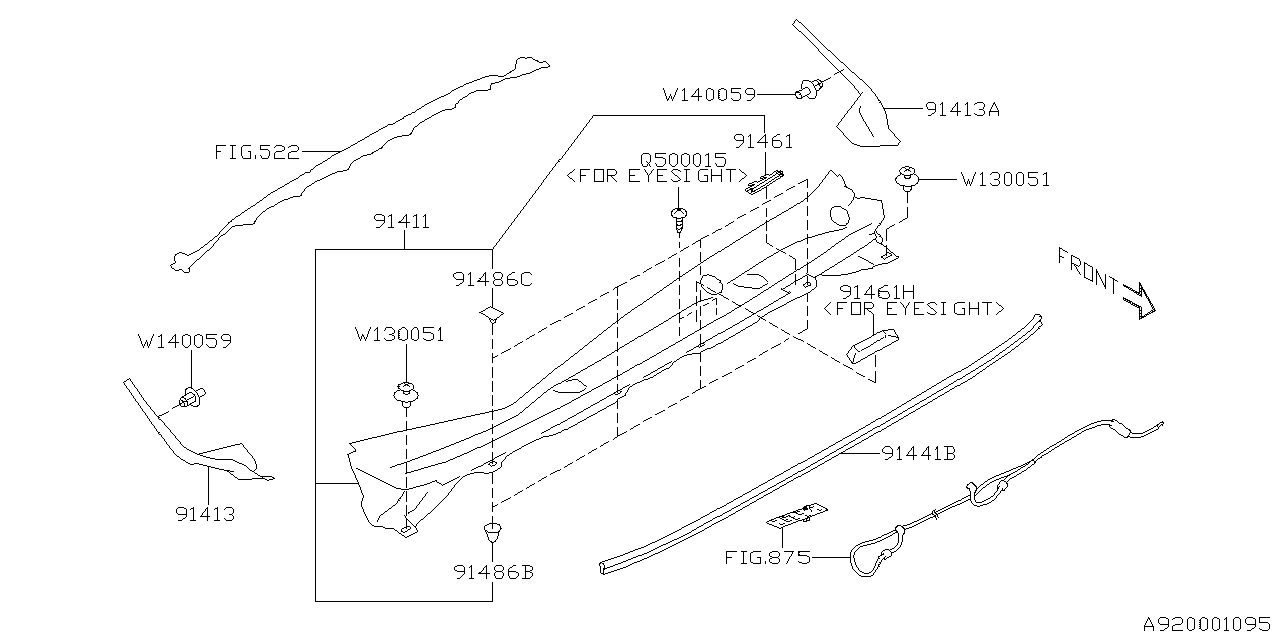 Diagram COWL PANEL for your 2011 Subaru Impreza   