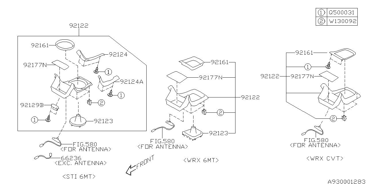 Diagram CONSOLE BOX for your Subaru