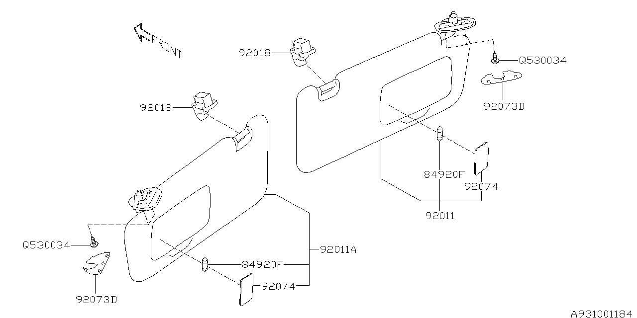 Diagram ROOM INNER PARTS for your 2013 Subaru Impreza   