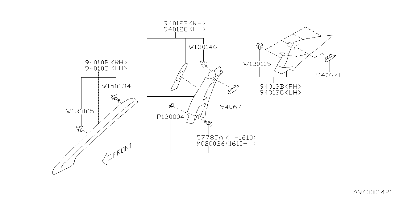 Diagram INNER TRIM for your 2009 Subaru STI   