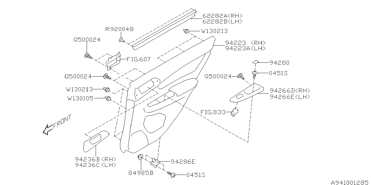 Diagram DOOR TRIM for your Subaru Impreza 2.5L 5MT RS Sedan