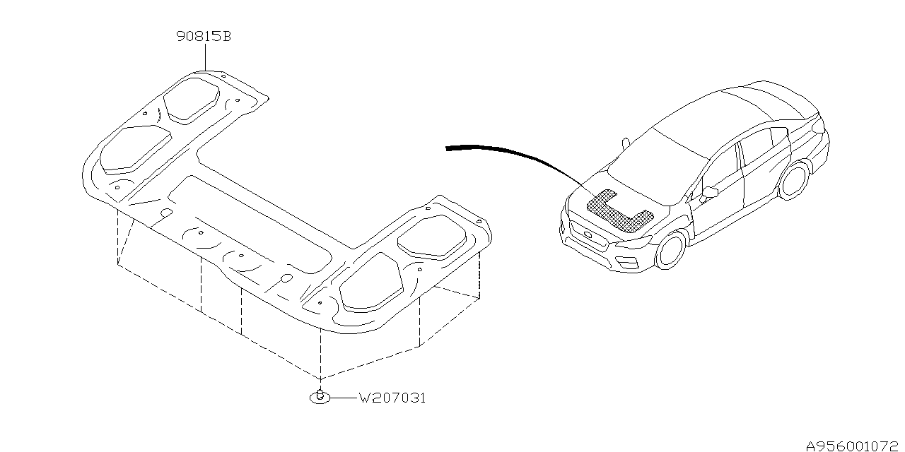 Diagram HOOD INSULATOR for your Subaru WRX  