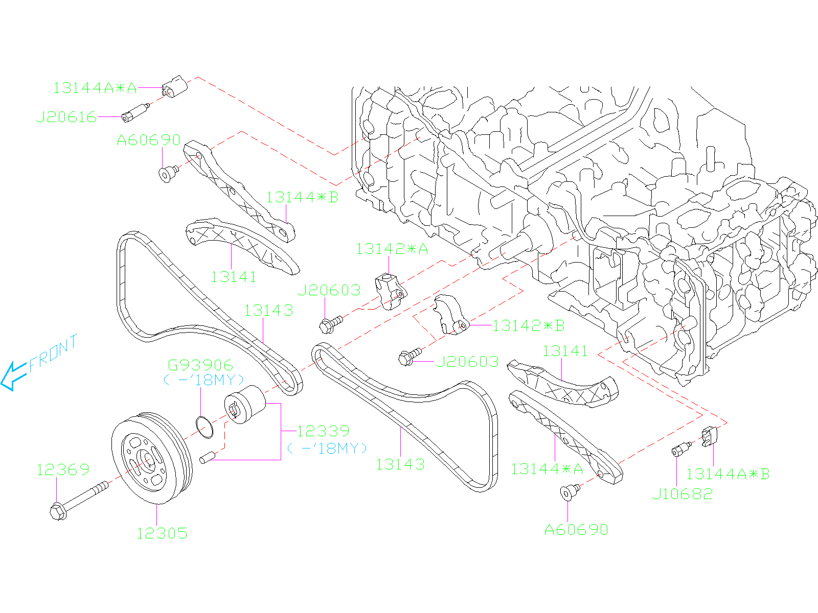 2018 Subaru WRX Limited Engine Crankshaft Pulley Bolt. Engine