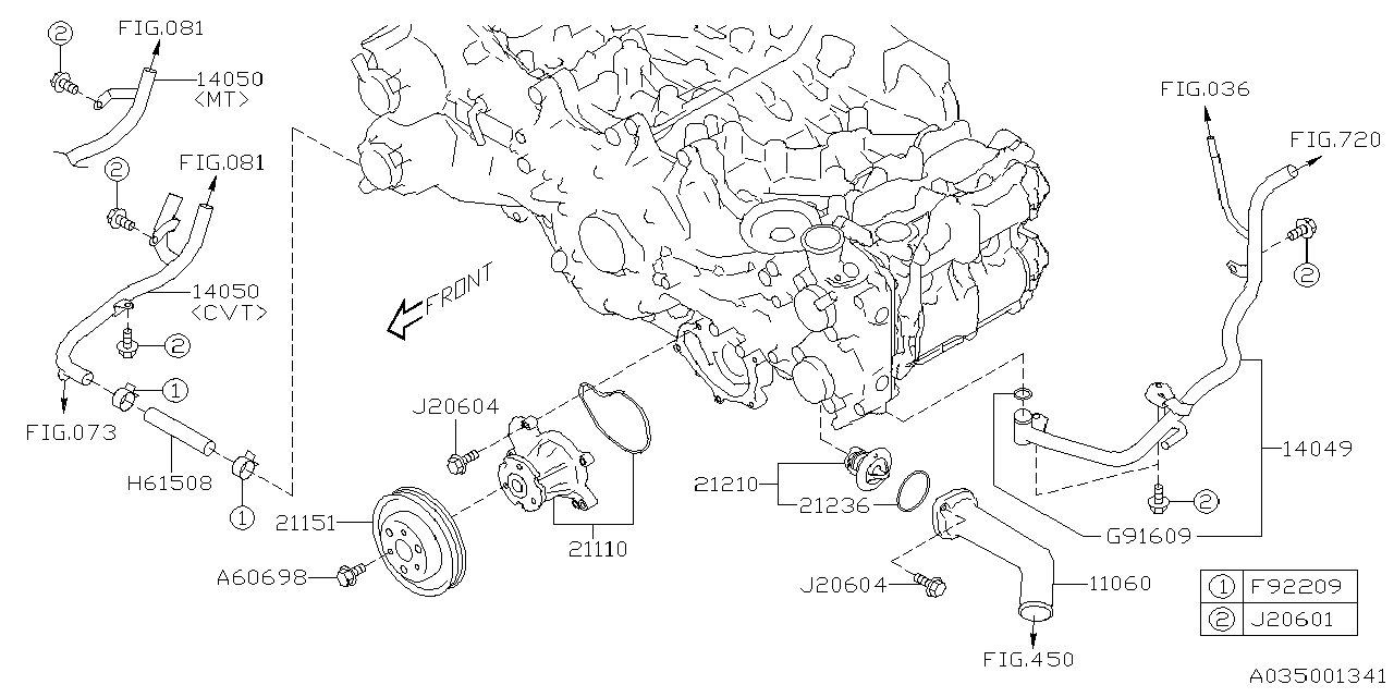 Diagram WATER PUMP for your 2011 Subaru WRX   