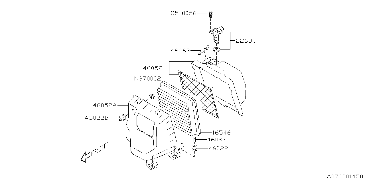 Diagram AIR CLEANER & ELEMENT for your 2019 Subaru WRX Limited w/EyeSight  