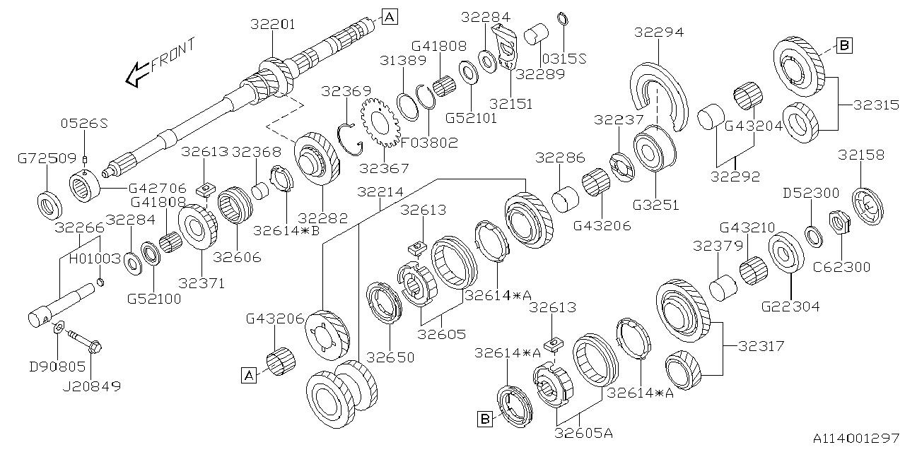 Diagram MT, MAIN SHAFT for your 2016 Subaru Impreza  LIMITED w/EyeSight SEDAN 