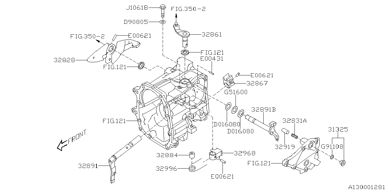 Diagram MT, SHIFTER FORK & SHIFTER RAIL for your 1997 Subaru Impreza   