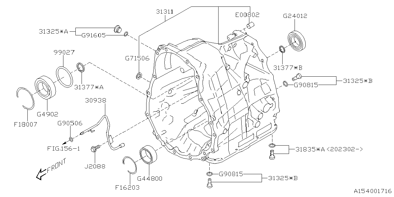 Diagram AT, TRANSMISSION CASE for your 2006 Subaru Legacy  GT(OBK:XT) SEDAN 