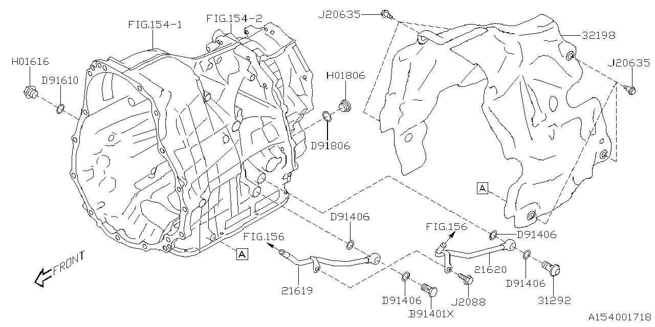 Diagram AT, TRANSMISSION CASE for your 2019 Subaru Impreza  Premium Sedan 