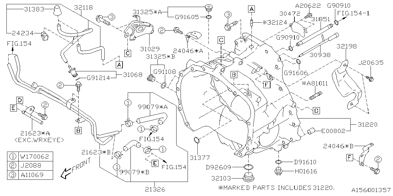 Diagram AT, TORQUE CONVERTER & CONVERTER CASE for your 1989 Subaru RX  COUPE 