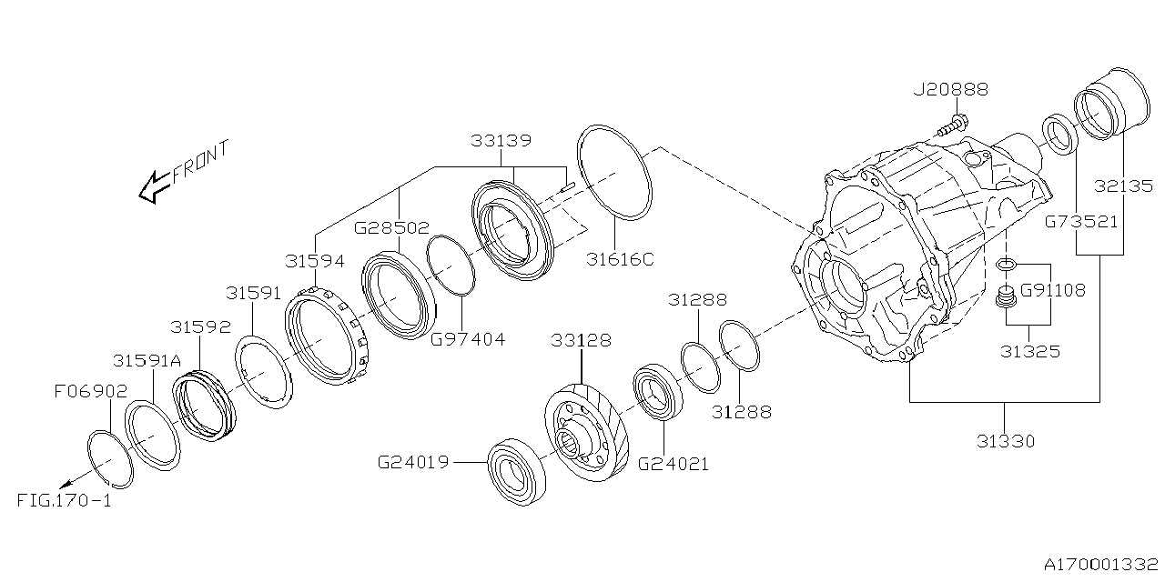 Diagram AT, TRANSFER & EXTENSION for your 2020 Subaru Ascent  Premium 7-Passenger w/EyeSight 