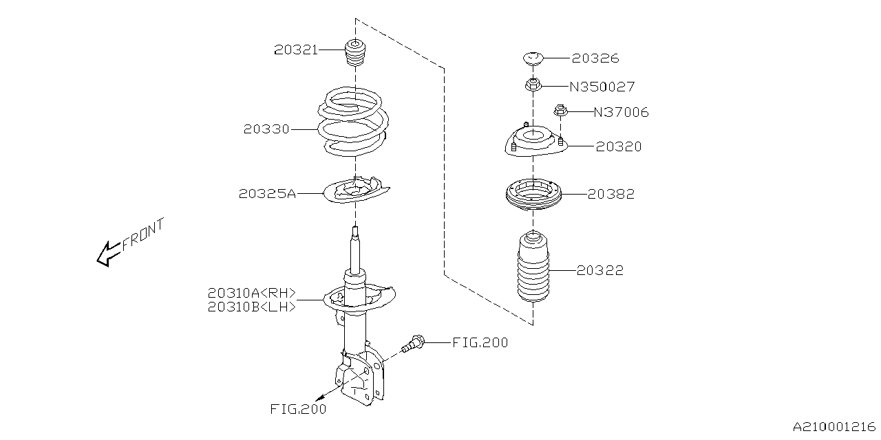 Diagram FRONT SHOCK ABSORBER for your 2023 Subaru WRX  GT w/EyeSight 