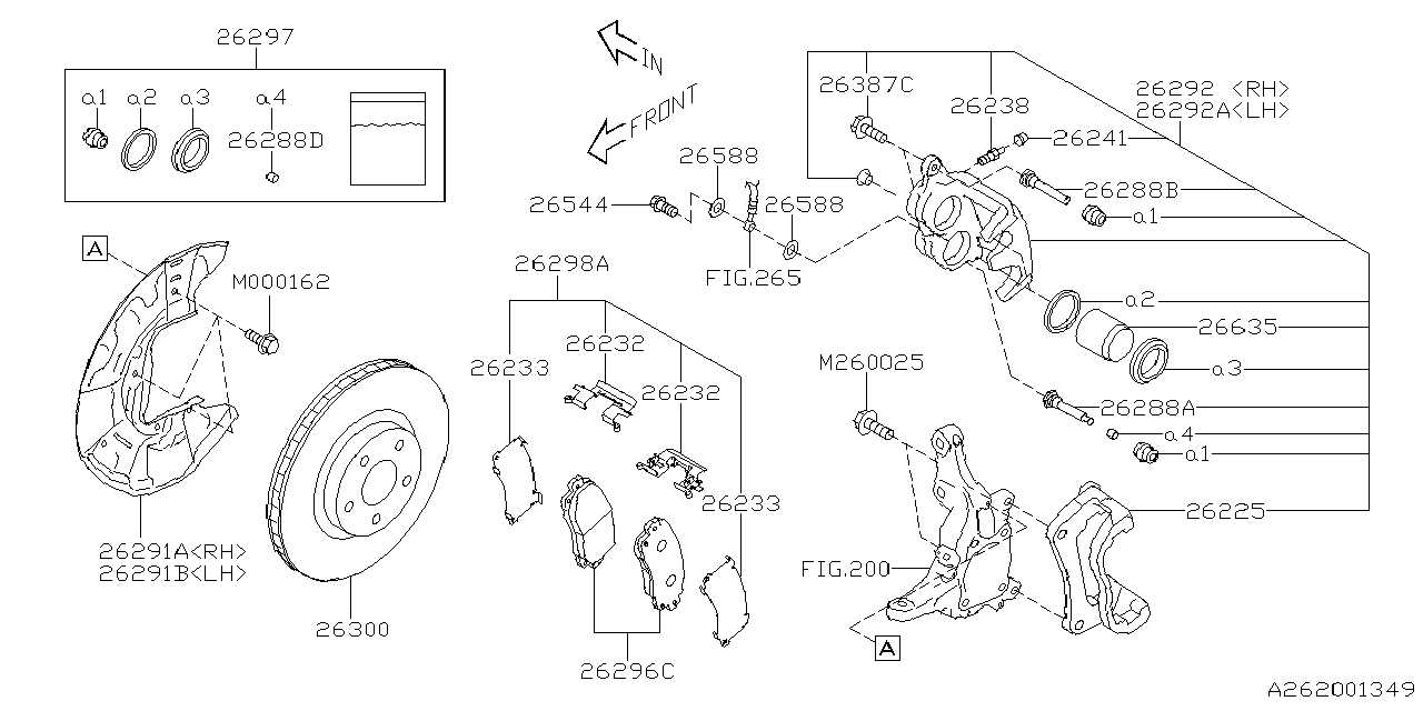 Diagram FRONT BRAKE for your Subaru Forester  X Premium