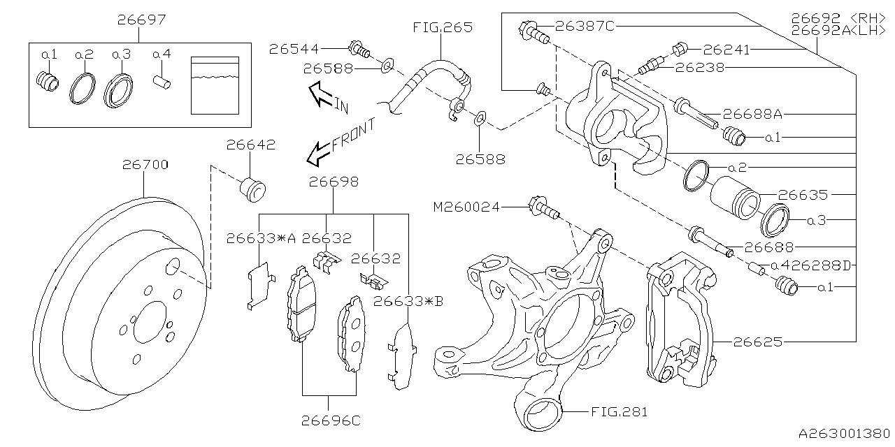 Diagram REAR BRAKE for your 2025 Subaru Impreza   