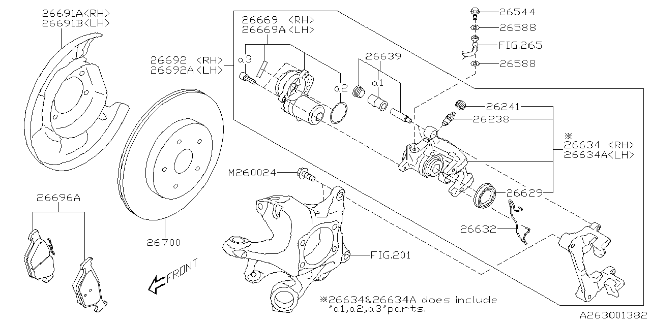 Diagram REAR BRAKE for your 1998 Subaru Impreza   