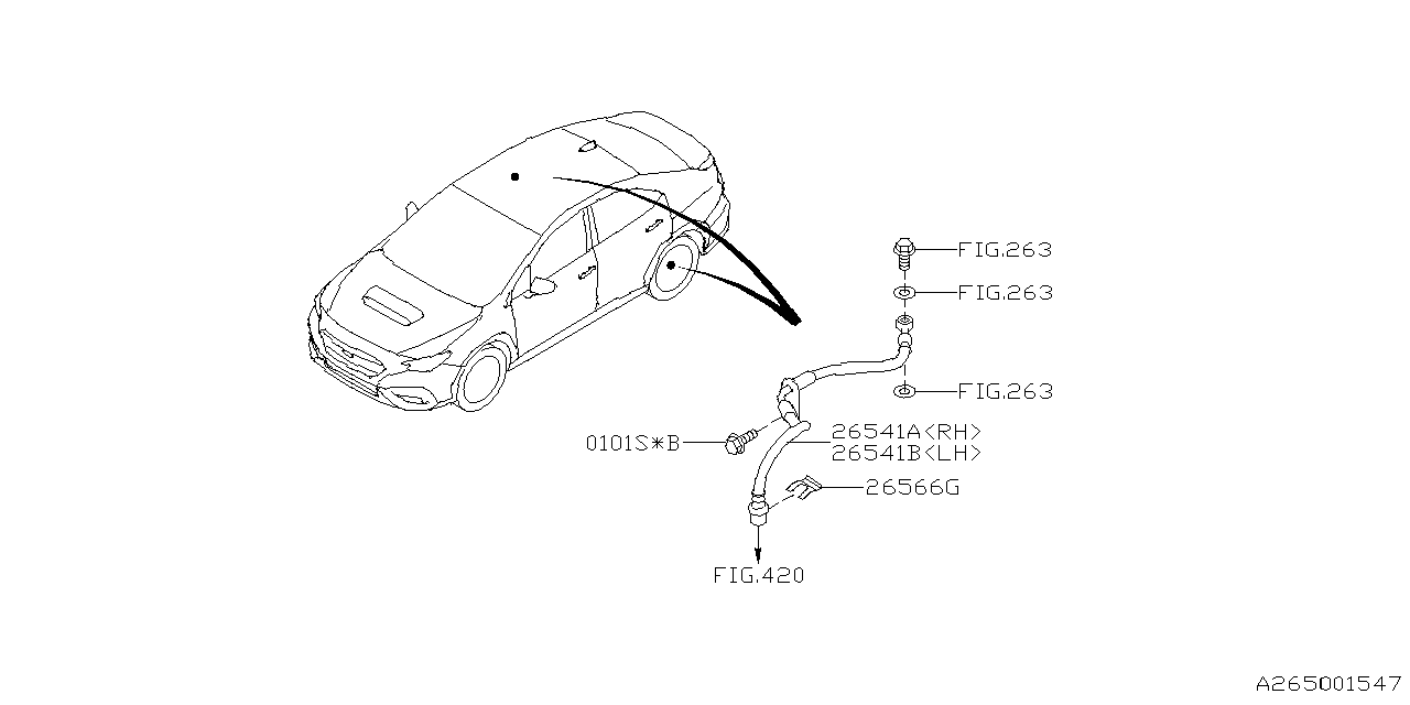 Diagram BRAKE PIPING for your 2000 Subaru WRX   