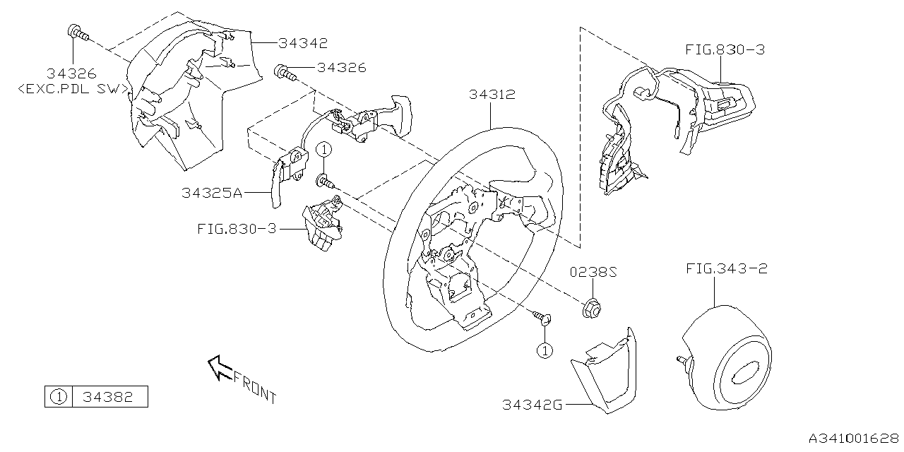 Diagram STEERING COLUMN for your 2022 Subaru WRX  Limited w/EyeSight 