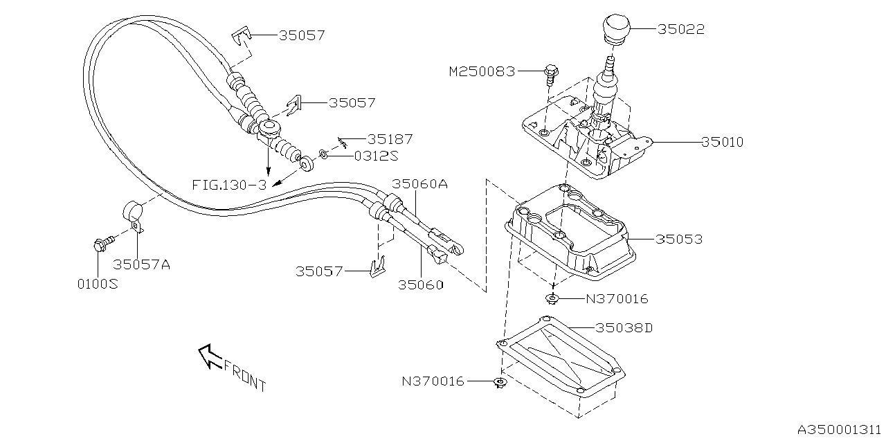 Diagram MANUAL GEAR SHIFT SYSTEM for your 2001 Subaru Impreza   