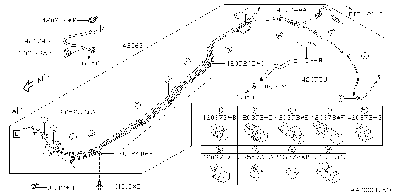 Diagram FUEL PIPING for your 1994 Subaru Impreza   