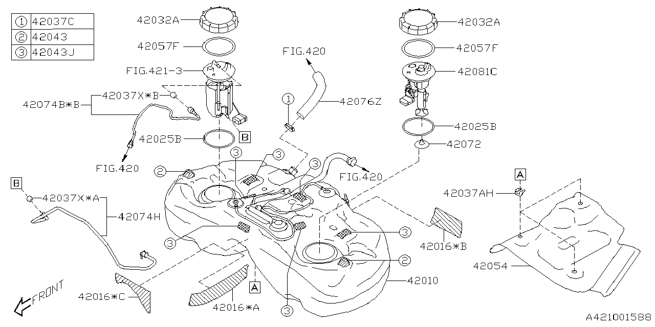 Diagram FUEL TANK for your 2000 Subaru Impreza  RS Coupe 