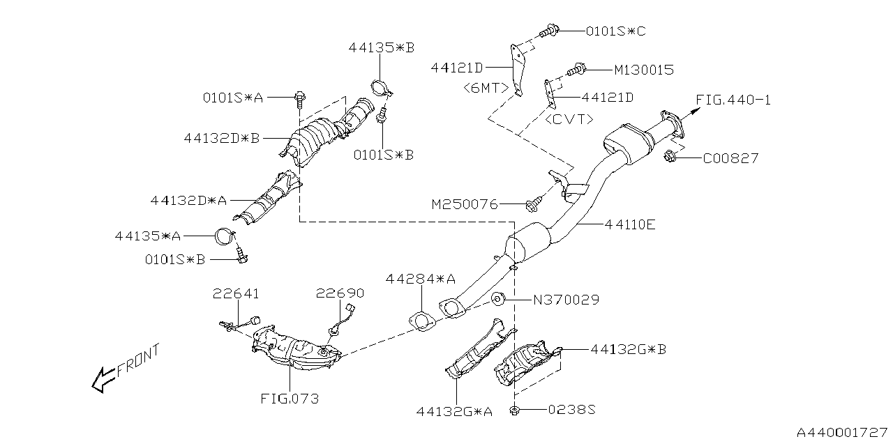 Diagram EXHAUST for your 2016 Subaru Legacy   