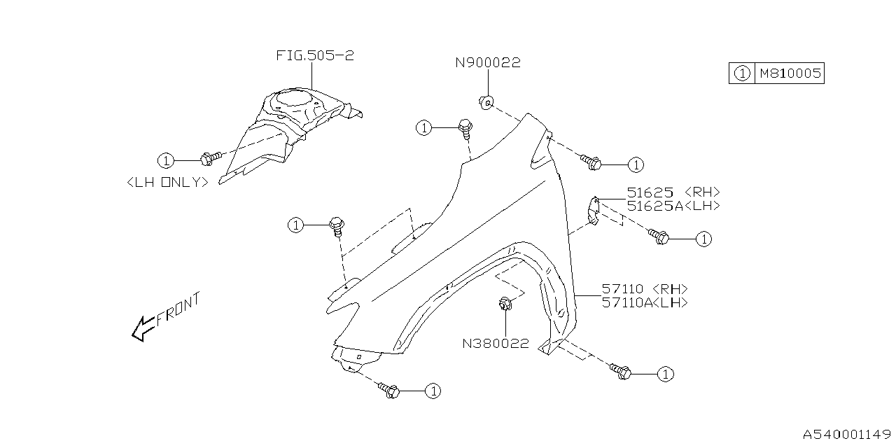 Diagram FENDER for your 2014 Subaru Impreza   