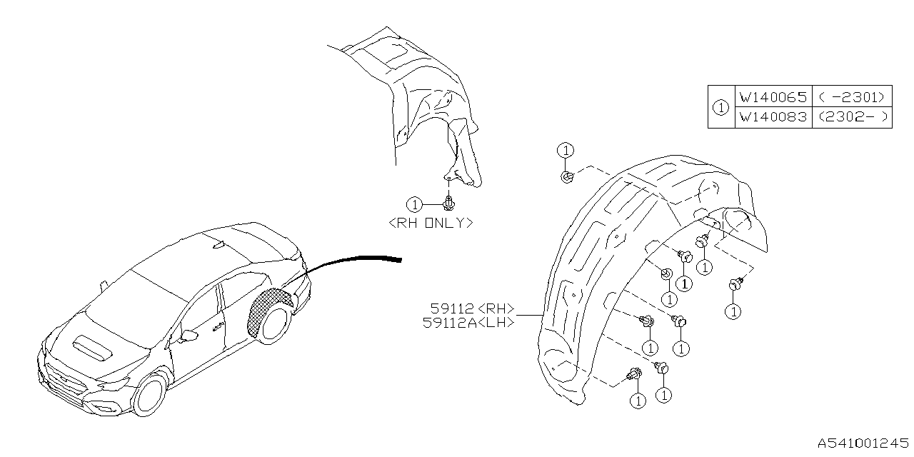 Diagram MUDGUARD for your 2008 Subaru Impreza   