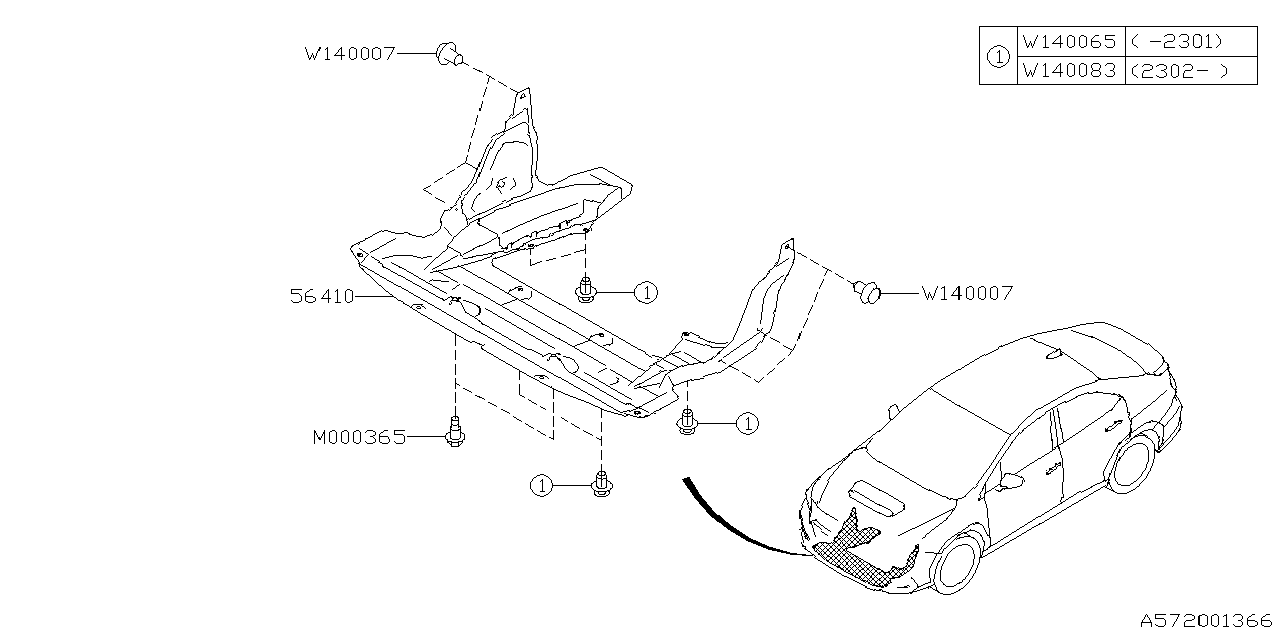 Diagram UNDER COVER & EXHAUST COVER for your 2004 Subaru Legacy  L-S SEDAN 