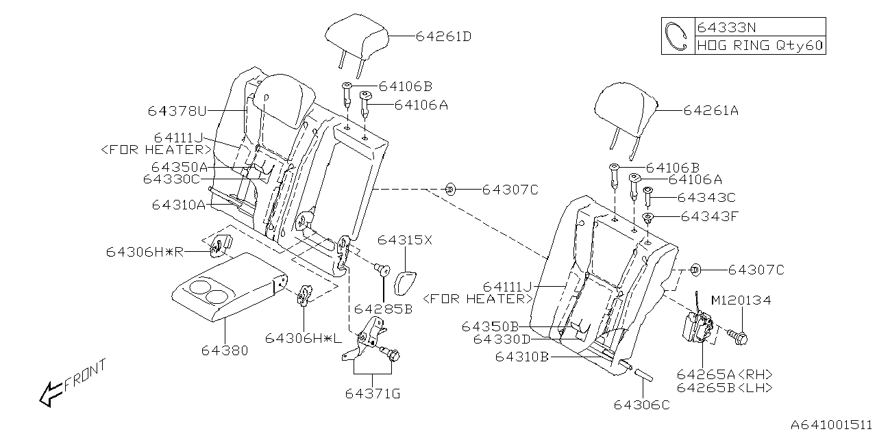 Diagram REAR SEAT for your 2022 Subaru Impreza   