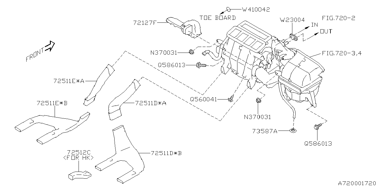 Subaru WRX Instrument Panel Air Duct. Duct Heater (Left - 72511FL020 ...