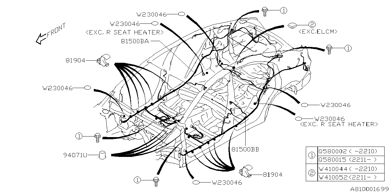 Diagram WIRING HARNESS (MAIN) for your 2015 Subaru Impreza   