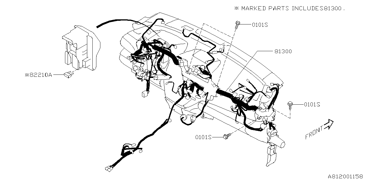 Diagram WIRING HARNESS (INSTRUMENTPANEL) for your Subaru