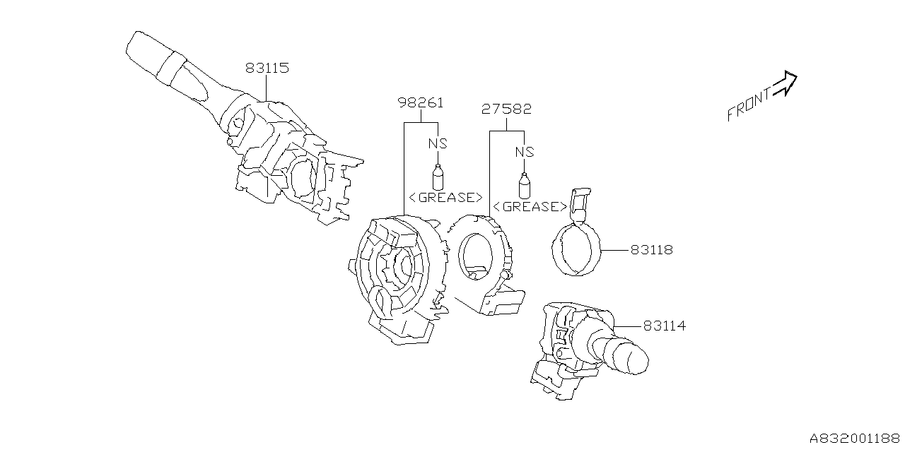 Diagram SWITCH (COMBINATION) for your 1996 Subaru Impreza   