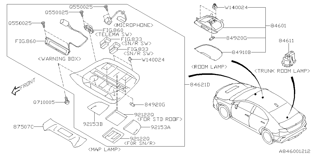 Diagram LAMP (ROOM) for your 2023 Subaru Crosstrek   