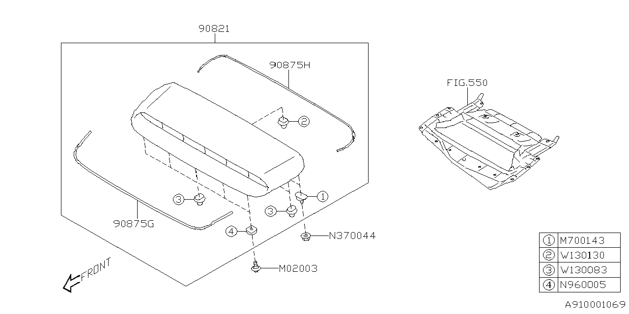 Diagram GRILLE & DUCT for your 2010 Subaru Forester 2.5L 4AT XS 