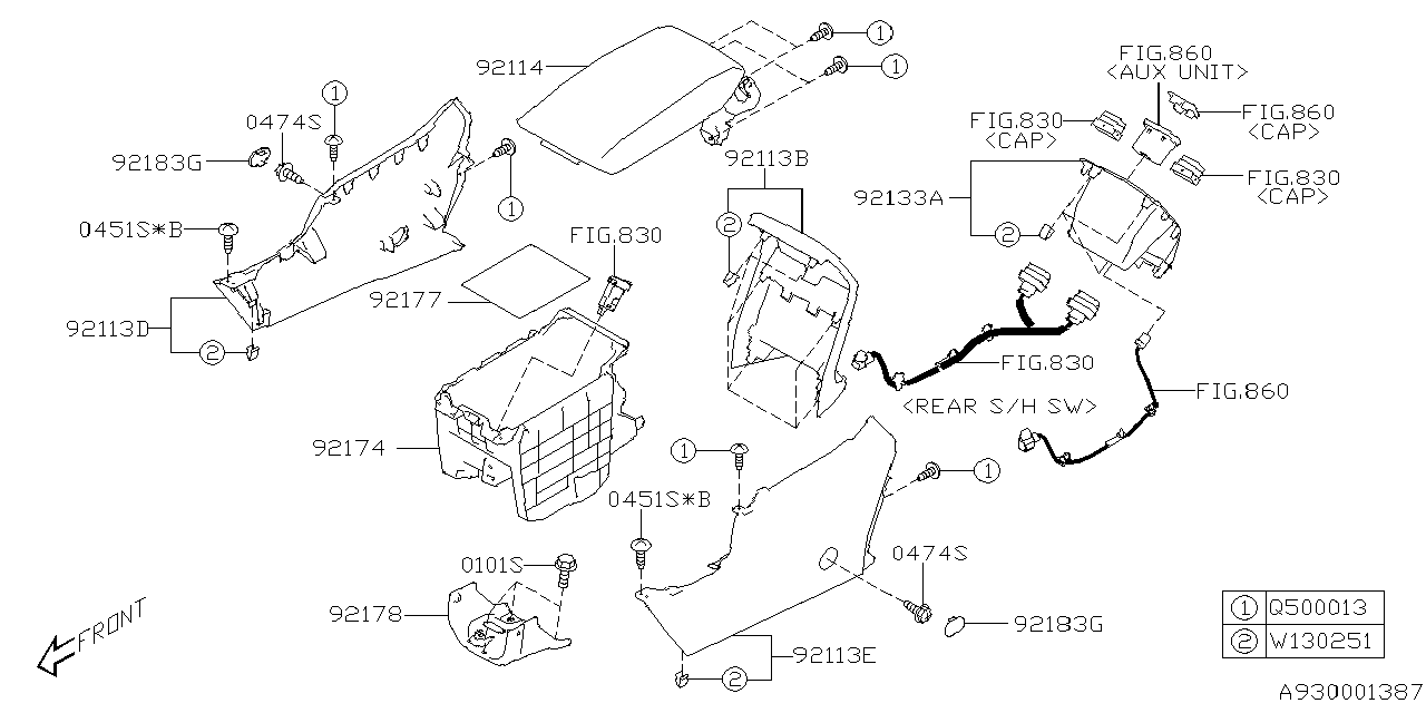 Diagram CONSOLE BOX for your 2017 Subaru WRX   